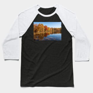 Autumn Color and Reflections Moraine State Park of Pennsylvania Baseball T-Shirt